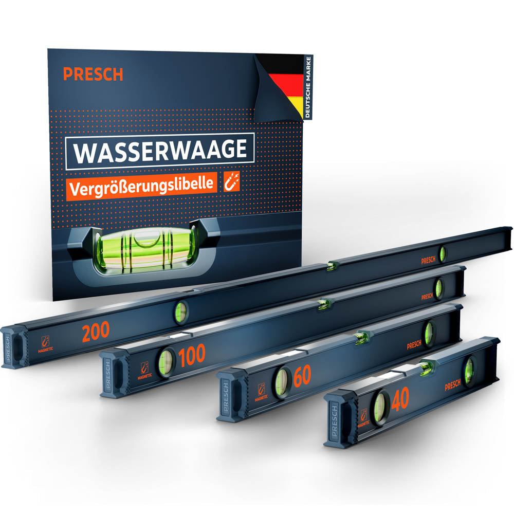 Wasserwaagen Set 4tlg. magnetisch