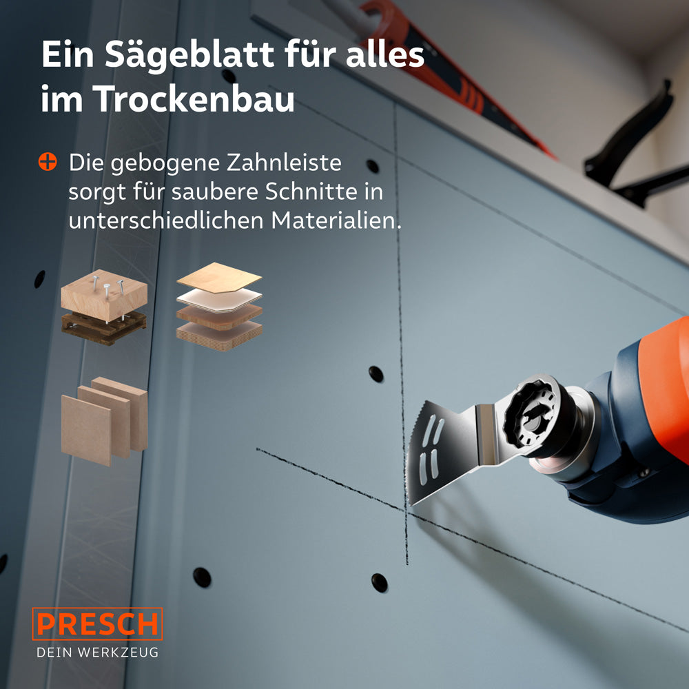 Multitool invalzaagblad gipsplaat asymmetrisch