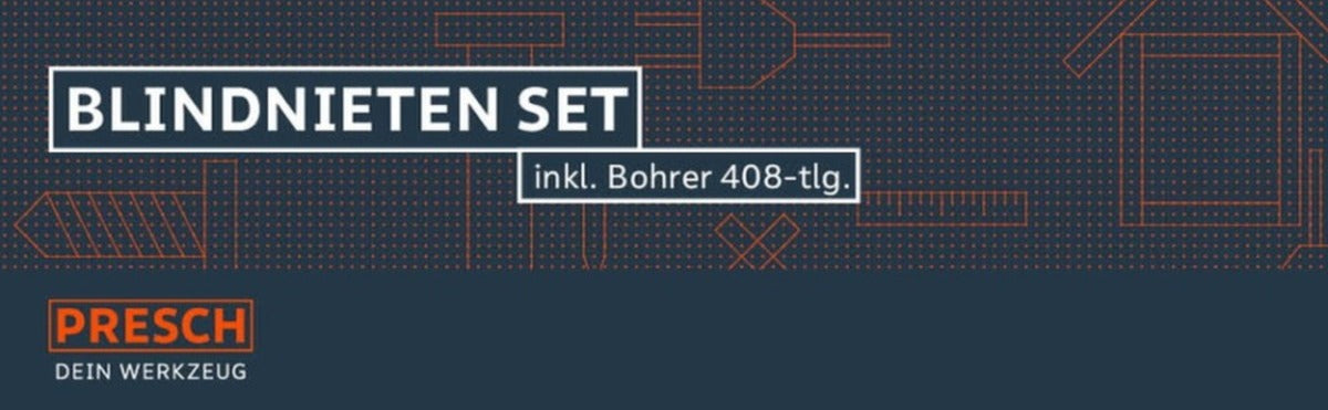 PRESCH Blindnietenset mit 408-teiligem Bohrersortiment für Heimwerker und Profis