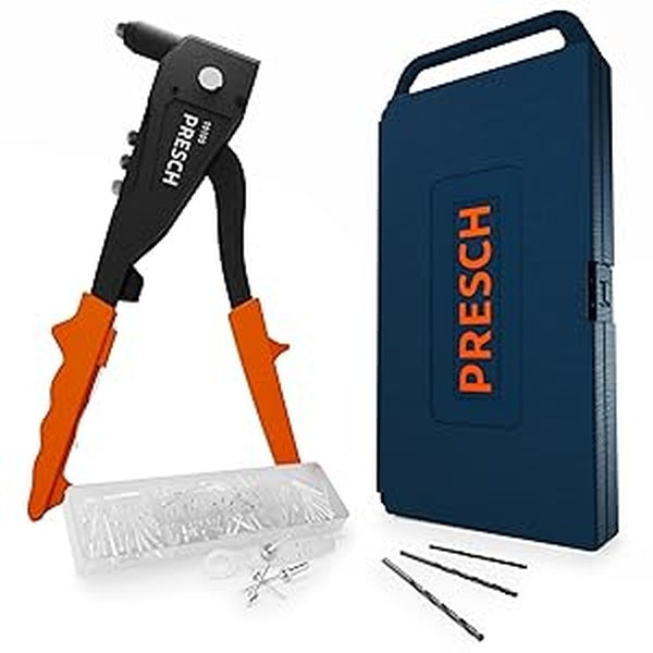 PRESCH Blindnietenzange Set 3.2mm mit Nietmutternzange und Nieten in praktischer Aufbewahrungsbox