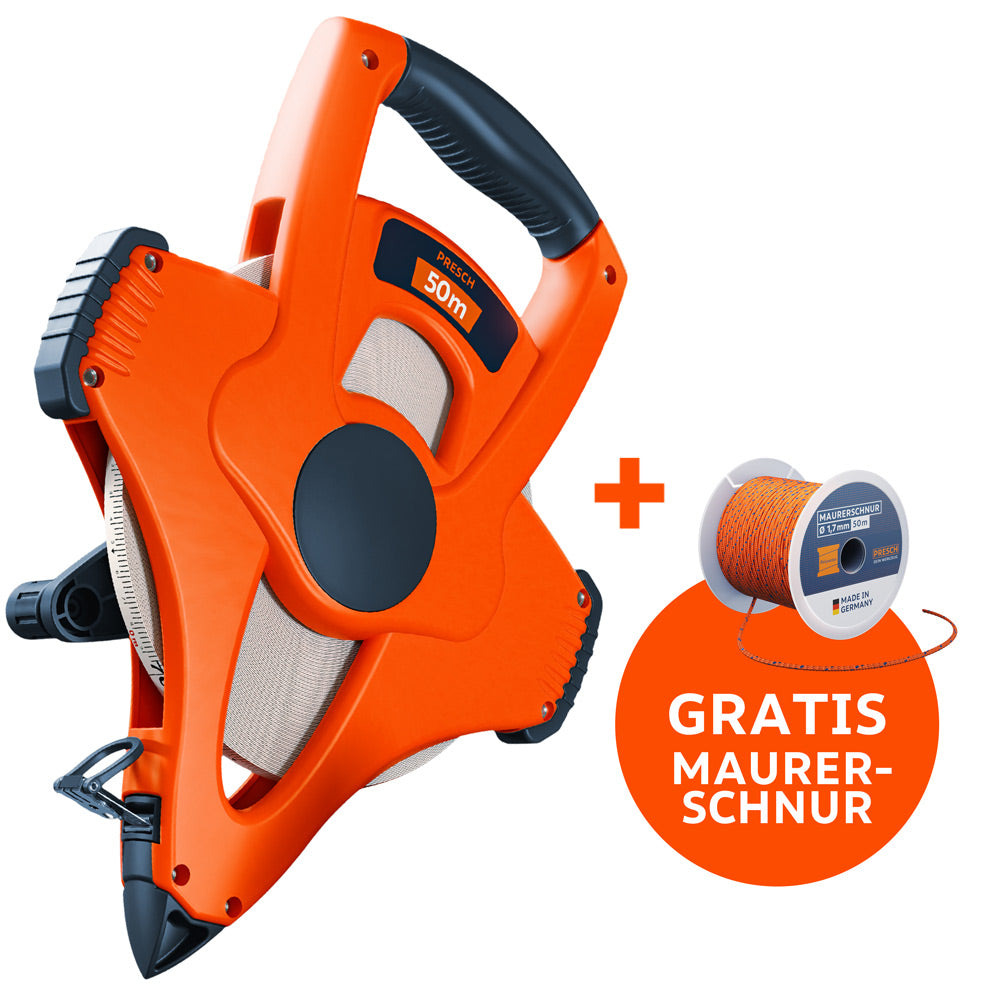Rollbandmaß 50m + Gratis Maurerschnur