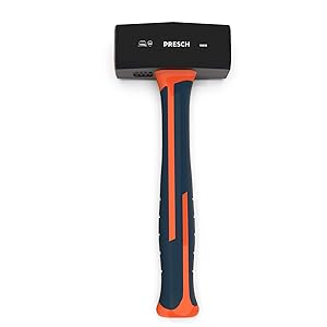 PRESCH Faustel mit Fiberglasstiel und ergonomischem Griff, Hochwertiger Schmiedehammer, Vorschlaghammer