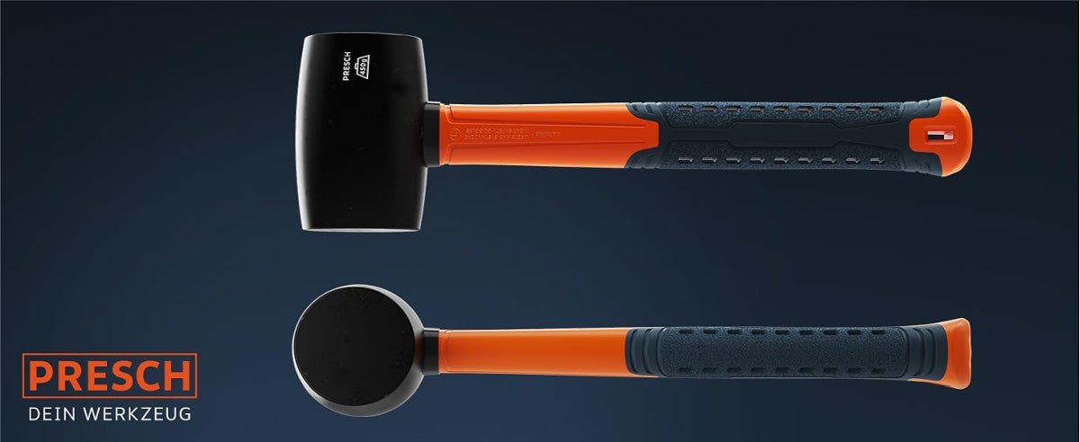 PRESCH Gummihammer Schwarz mit rutschfestem Griff und Schonhammer Funktion