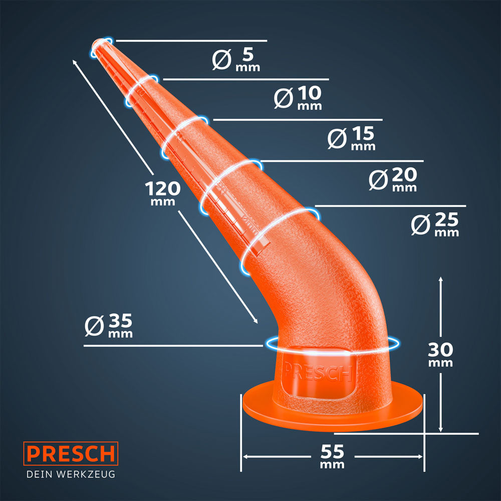 Jeu de 8 embouts coudés à 45° pour pistolet à poche