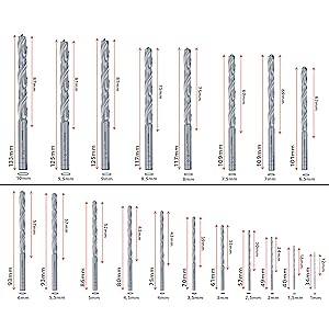 PRESCH Metallbohrer Set aus HSS Cobalt in verschiedenen Größen, Bohrer-Set, Spiralbohrer.