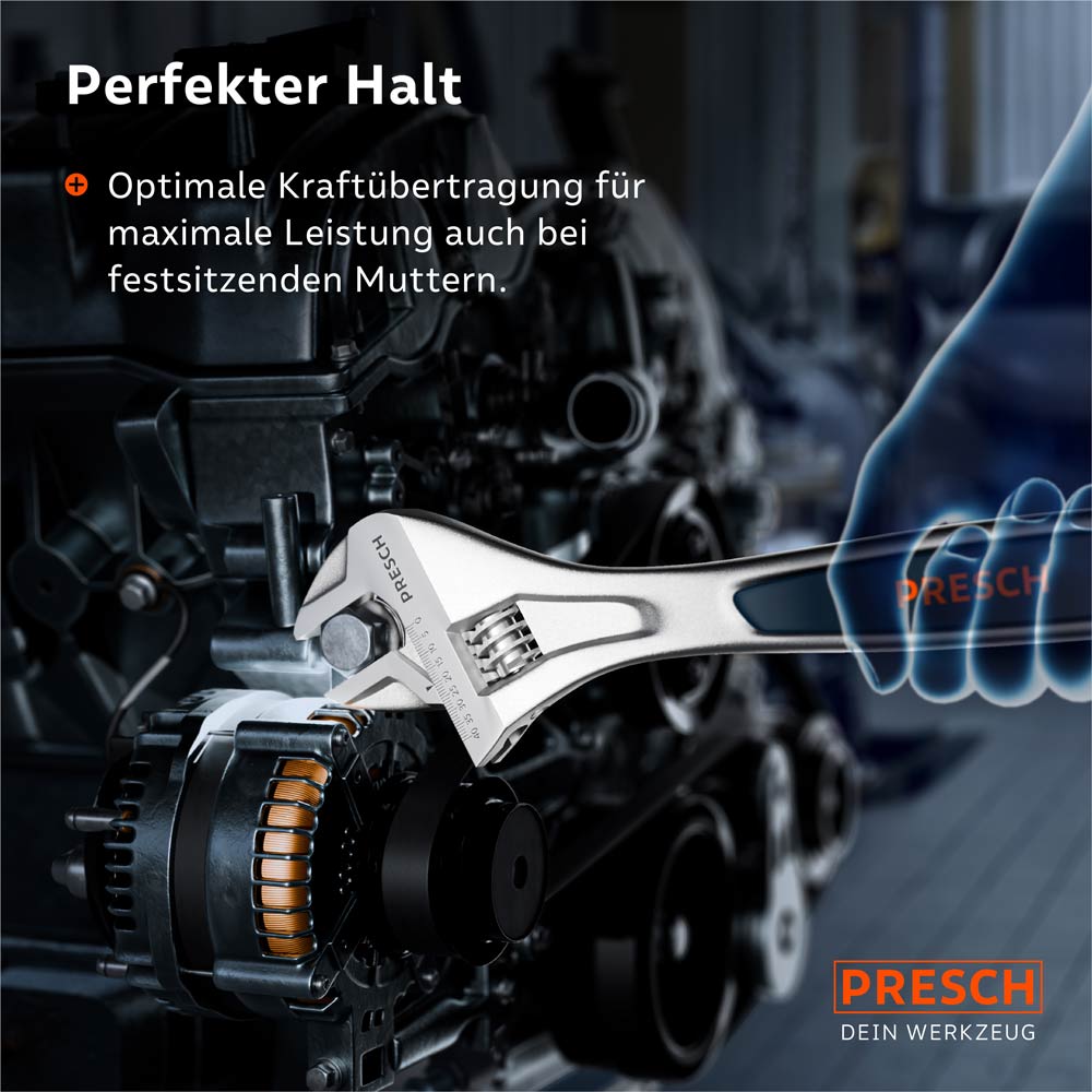Einsatz im Kfz- oder Lkw-Bereich: Der ergonomische Griff ermöglicht eine optimale Kraftübertragung für maximale Hebelwirkung auch bei sehr festsitzenden Muttern.