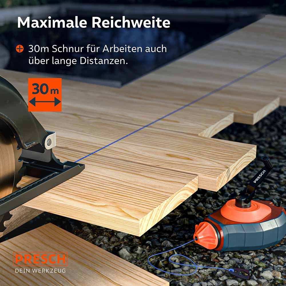 Cordeau Traceur de 30m avec craie bleue