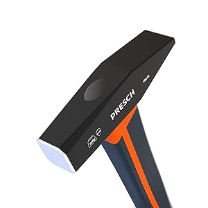 Schlosserhammer mit Fiberglasstiel von PRESCH, robustes Handwerkzeug, Maurerhammer