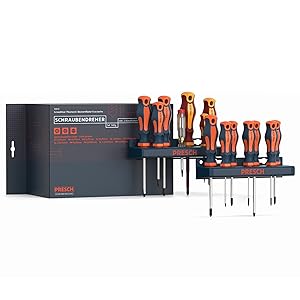 14-teiliges Schraubendreher-Set von PRESCH mit Kreuzschlitz- und Flachkopf-Schraubenziehern