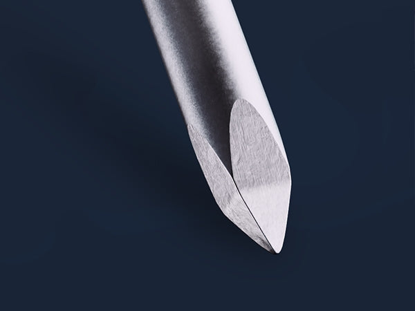 PRESCH Spitzmeißel 3.4 mit scharfer Kante und robustem Design auf dunkelblauem Hintergrund