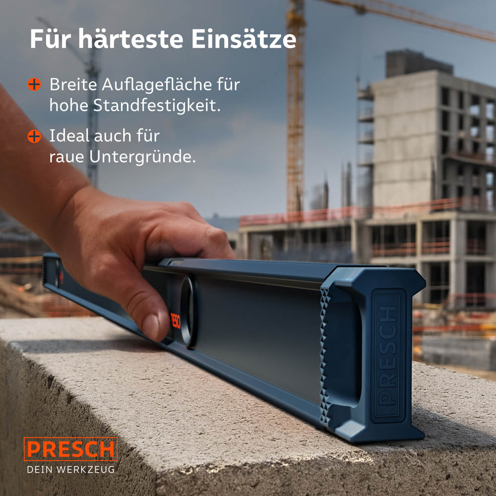 PRESCH Wasserwaage magnetisch 200cm mit hoher Standfestigkeit