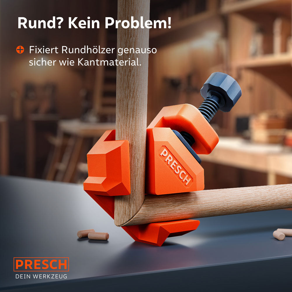 PRESCH Winkelspanner 4er Set – 90 Grad Klemmen für Holzverbindungen
