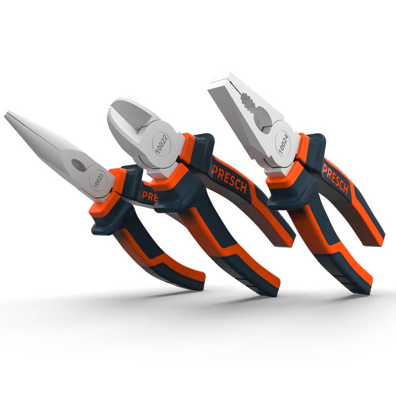 Presch Zangen Set bestehend aus Kombizange, Seitenschneider und Spitzzange in professioneller Qualität