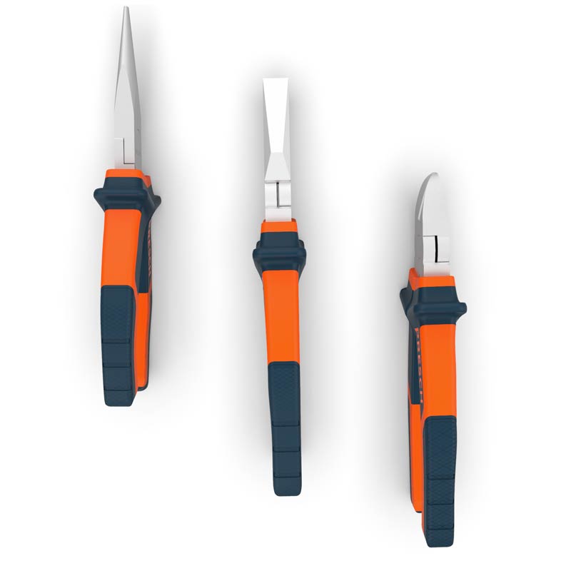 PRESCH Zangen Set bestehend aus Flachzange, Spitzzange und Seitenschneider mit ergonomischen Griffen.