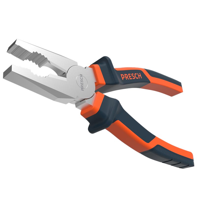 PRESCH Kombizange 180mm mit Mehrkomponenten-Griffen für verbesserte Handhabung und verstärkte Greifbacken