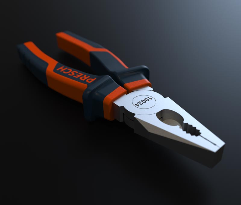 Pince universelle PRESCH 180mm en gros plan, outil de pince de qualité avec poignée multicomposants