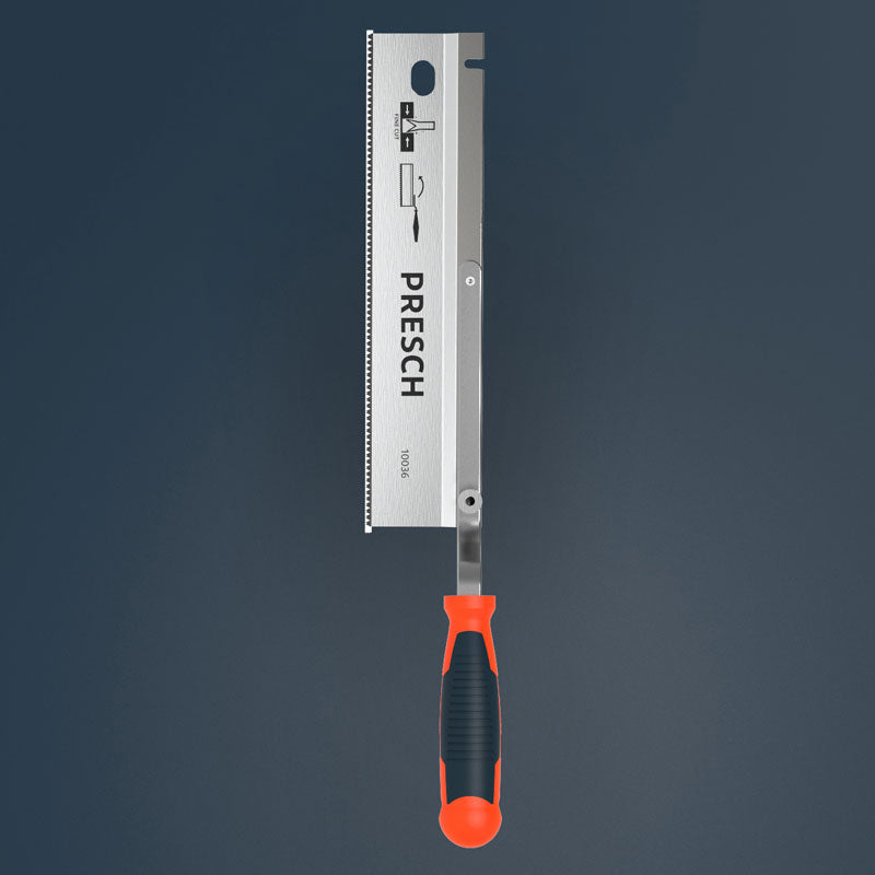 PRESCH Feinsäge mit ergonomischem Griff und präzisem Sägeblatt für feine Schnitte in Holz und Kunststoff.