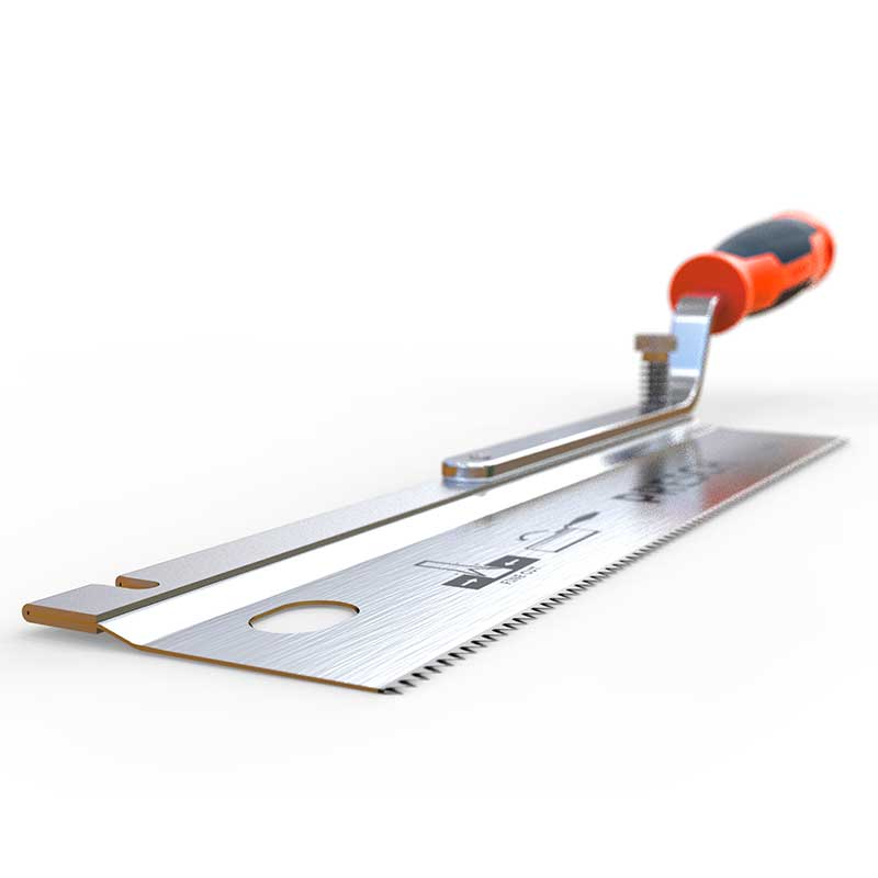 PRESCH Feinsäge mit orangeriefem Griff und scharfen Zähnen für präzise Holzbearbeitung und feine Schnittarbeiten