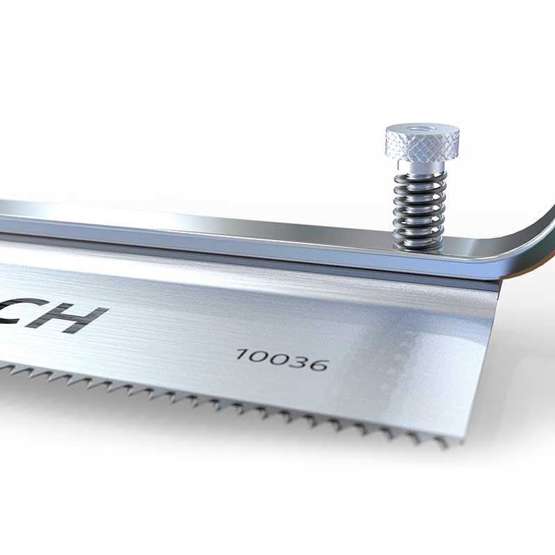 Feinsäge von PRESCH mit Sägeblatt und Schraubzwinge für präzise Schnitte in Holz und Metall
