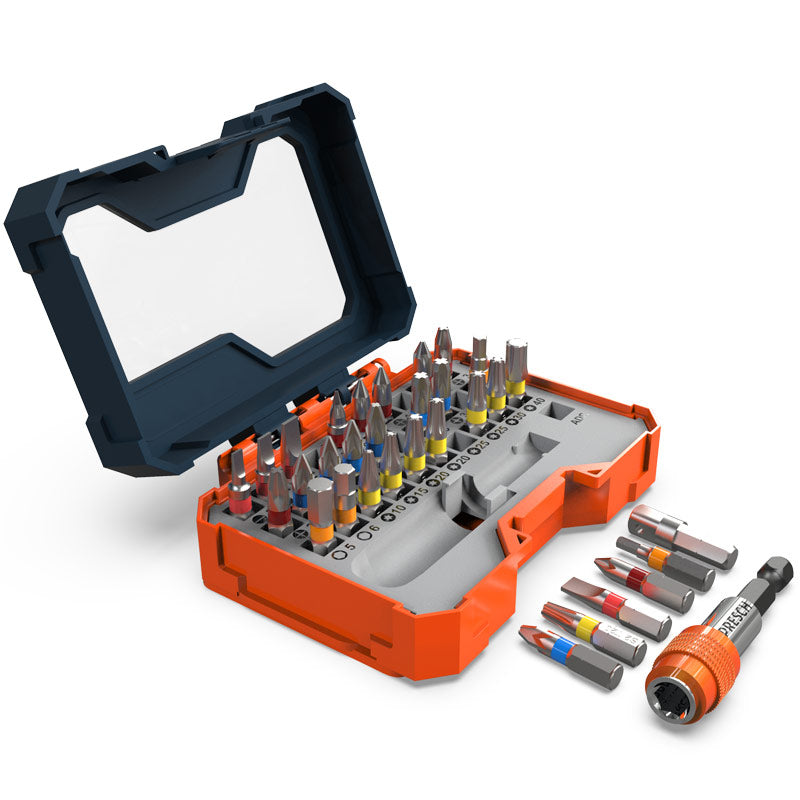 Jeu de 32 embouts PRESCH avec différents embouts de tournevis et adaptateur, accessoires d'outils pour visseuses sans fil