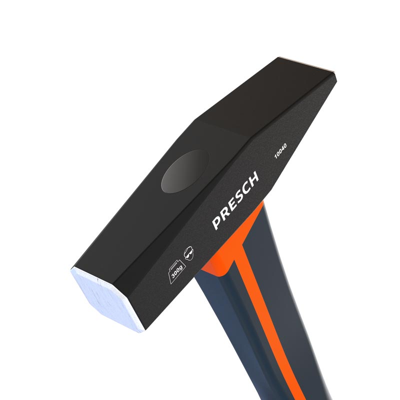 PRESCH Schlosserhammer 300g mit ergonomischem Griff, hochwertiger Handwerkzeughammer und Zimmermannshammer.