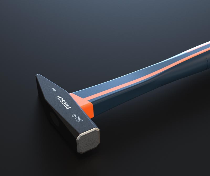 PRESCH Schlosserhammer 300g mit ergonomischem Griff und robustem Hammerkopf, hochwertiges Handwerkzeug für Heimwerker und Profis.