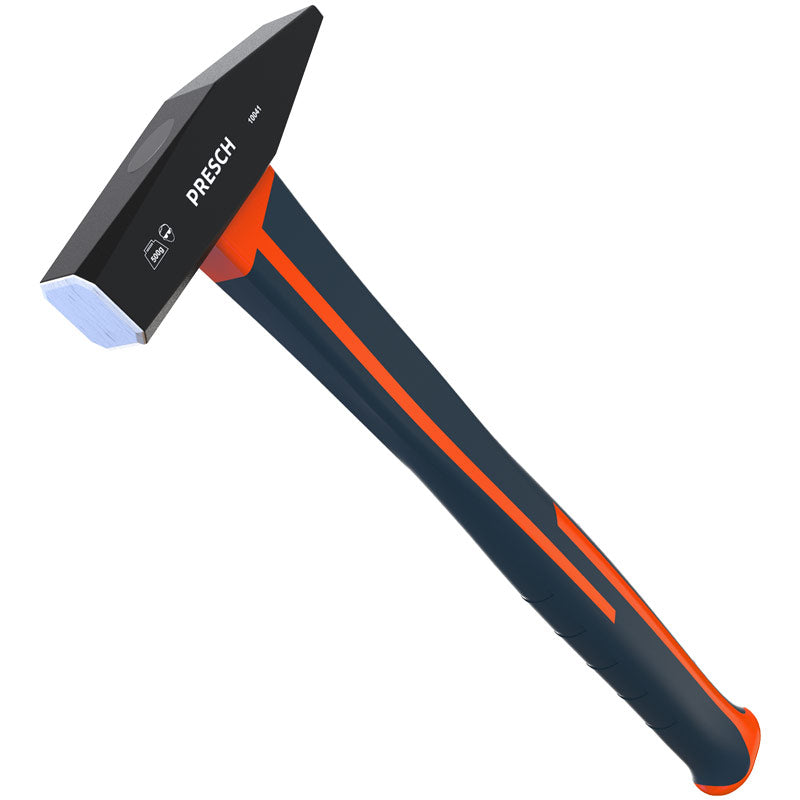 Marteau de serrurier PRESCH avec manche en fibre de verre et tête de 500g, outil à main robuste, marteau pour atelier et usage domestique