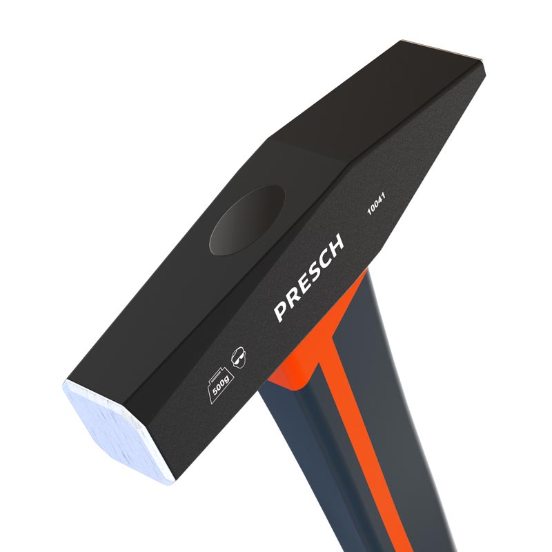 Presch Schlosserhammer mit Fiberglasstiel und 500g Kopfgewicht