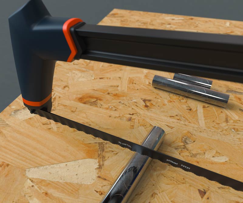 PRESCH Metallsäge 300mm mit komfortablem Griff und robustem Sägeblatt für Eisen und Metallbearbeitung