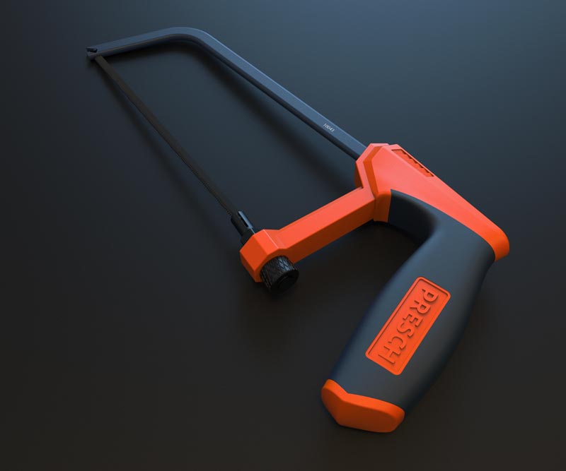 PRESCH Bügelsäge 150mm für Metall und Holz, kompakte Handsäge mit robustem Sägeblatt