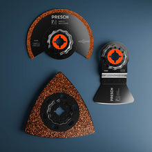 PRESCH Multitool Tegelset 3-delig met voegzaagblad, schuurplaat en schraper van carbide