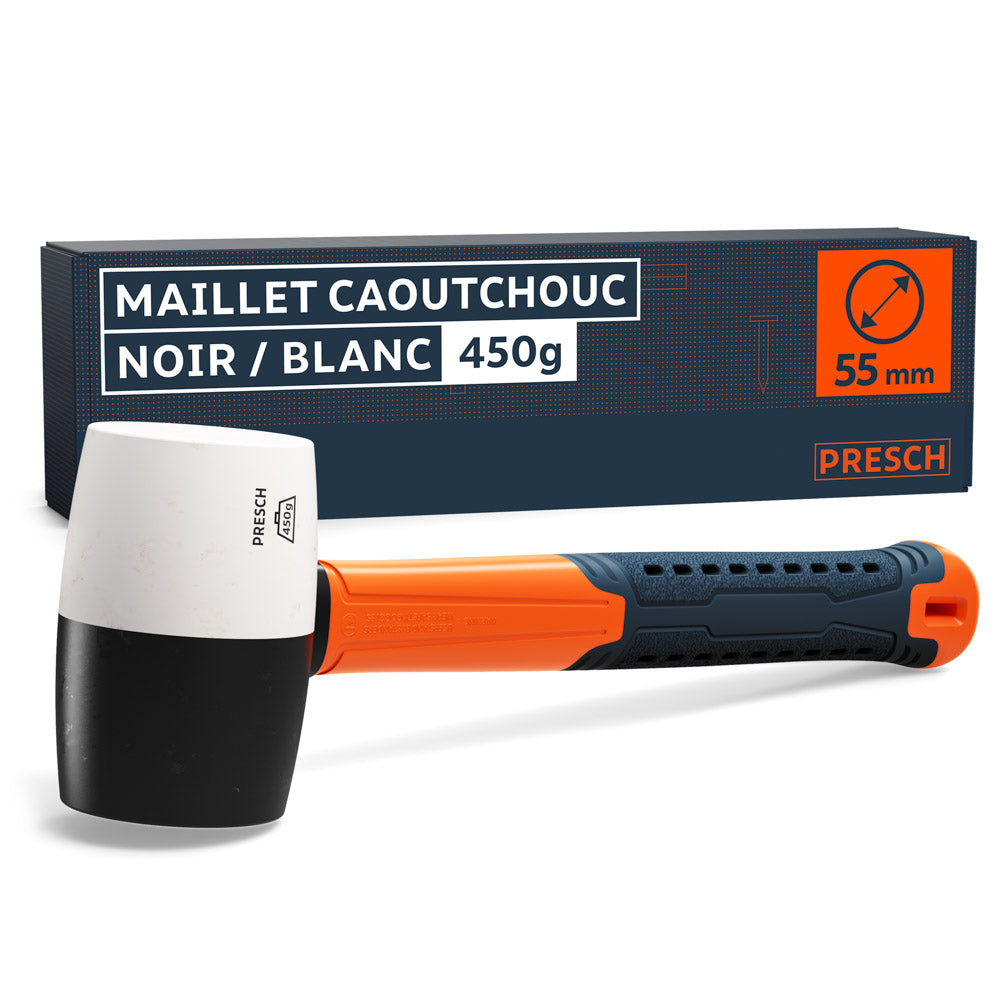 Maillet en caoutchouc noir/blanc