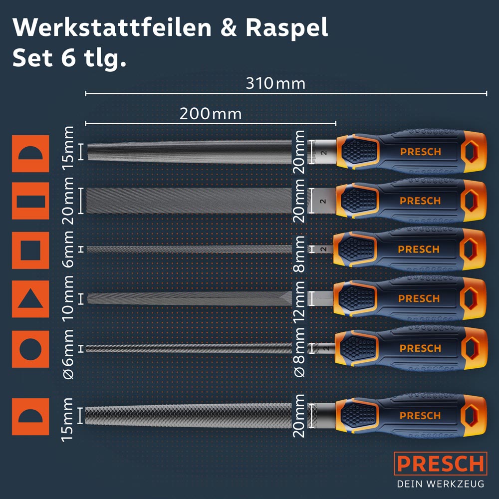 Feilenset 6tlg. inkl. Raspel