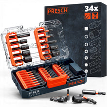 PRESCH Impact Bit Box 34tlg. im PRX Case S mit Bits in 25 und 50 mm, Steckschlüssel-Bits und Adaptern
