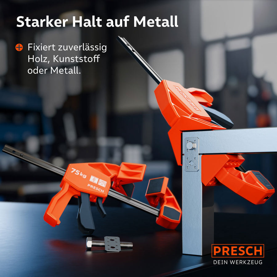 Veelzijdigheid: Demonstratie van de accessoires bij het bevestigen van een metalen profiel. De accessoires zorgen voor een stabiele bevestiging op verschillende materialen zoals hout, kunststof of metaal.