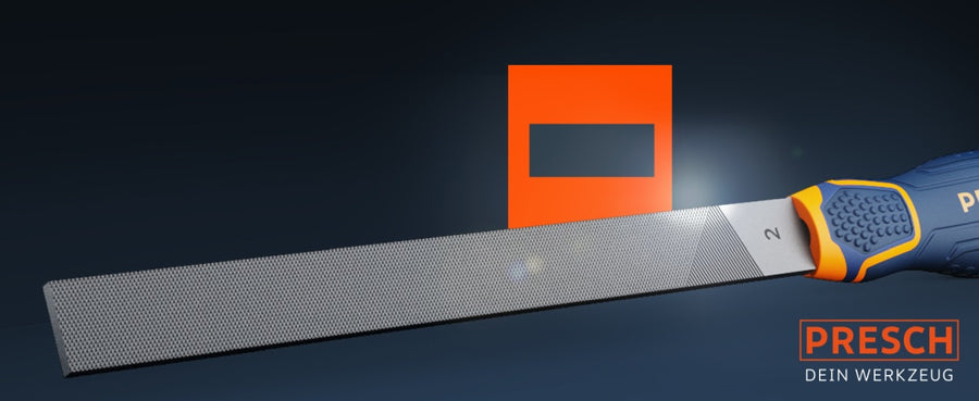PRESCH Flachfeile Werkzeug mit ergonomischem Griff und feinem Schliff