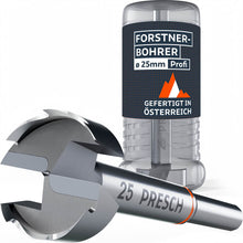 PRESCH Profi Forstnerboor 25mm - Hoogwaardige houtboor gemaakt in Oostenrijk, inclusief robuuste kunststof opbergdoos.