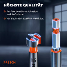 Nahaufnahme der Schneide und des Sechskantschafts mit Glüheffekt für exakten Rundlauf.