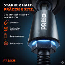 Nahaufnahme der magnetischen Aufnahme eines PRESCH Steckschlüssel-Bits