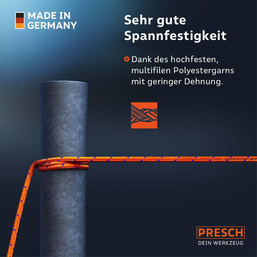 PRESCH corde de maçon à haute résistance à la traction et faible élasticité pour des travaux de repérage précis