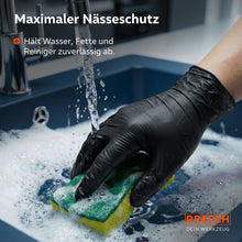Abwaschen mit Schwamm: Zuverlässiger Nässeschutz gegen Wasser, Fette und Reiniger.