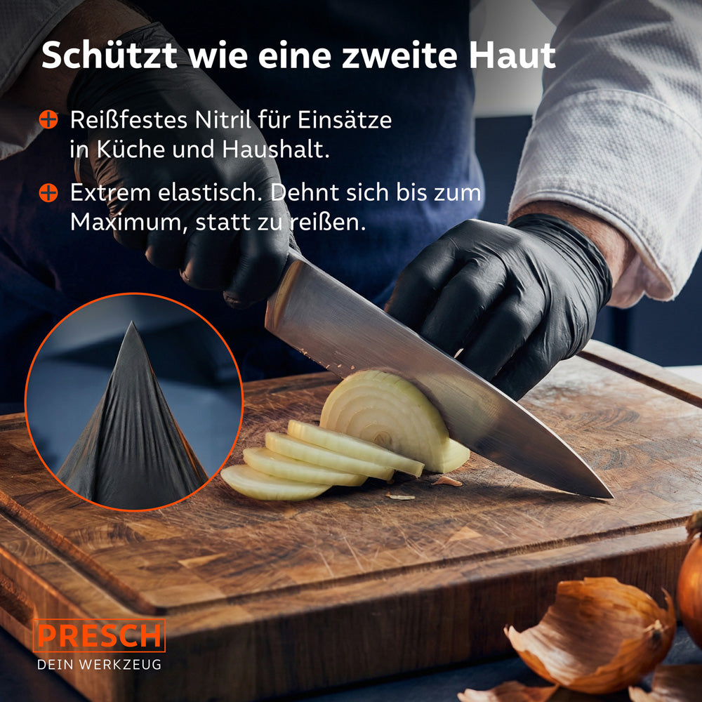 Sicherer Einsatz beim Schneiden von Zwiebeln; elastisches Material wie eine zweite Haut.
