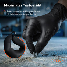 Präzise Montage einer Unterlegscheibe dank texturierter Fingerspitzen für maximales Tastgefühl.