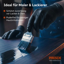 Schutz beim Lackieren: Puderfreie Handschuhe schützen zuverlässig vor Lacken und Ölen.