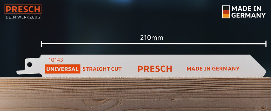 Presch Universal Säbelsägeblatt für Metall und Holz, Mehrzweck-Sägeblatt Made in Germany.
