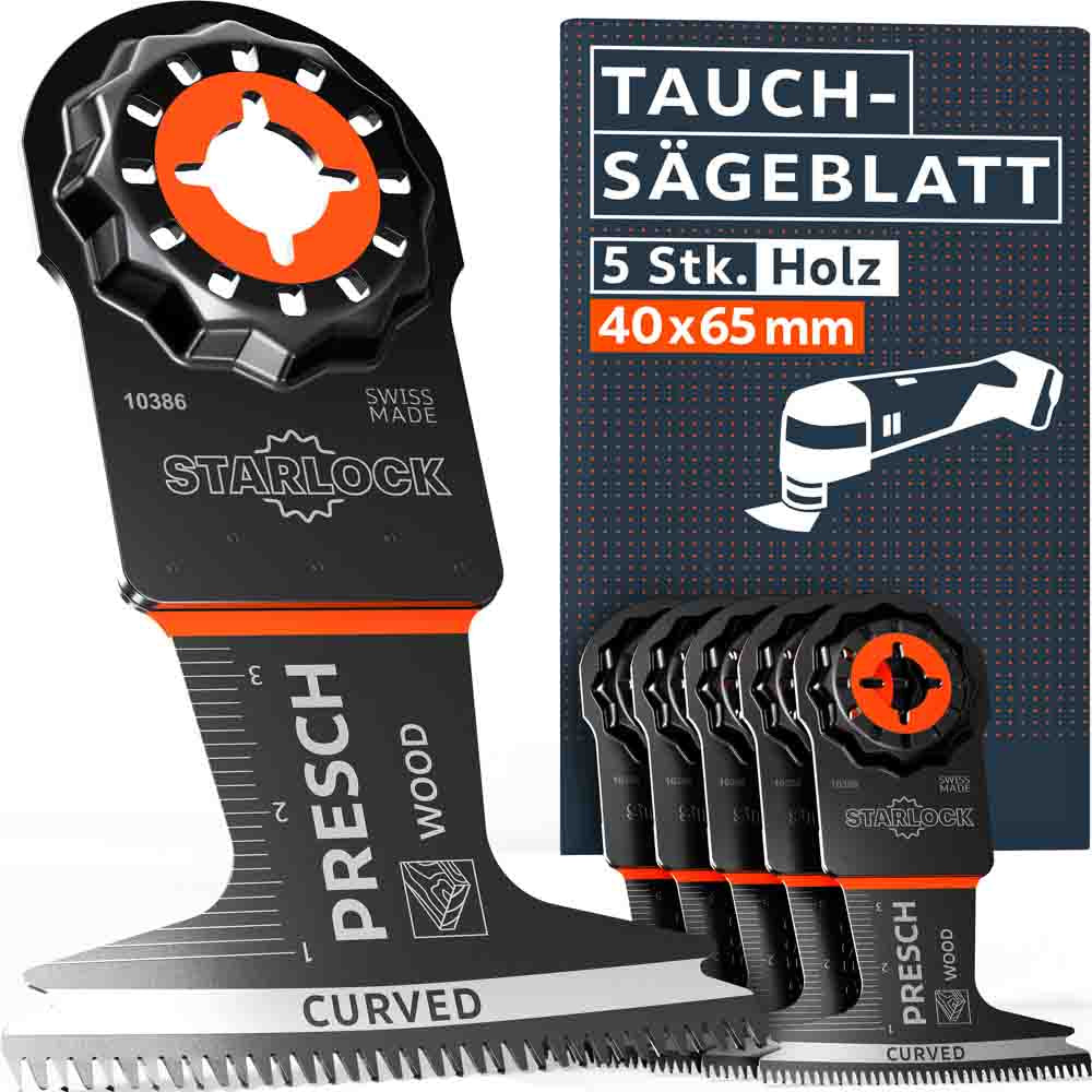 Multitool 5er Set Tauchsägeblatt Holz 40x65mm