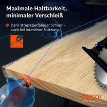 Design résistant : Le cordon bleu robuste est conçu pour une usure minimale et résiste même à une utilisation intensive sur des surfaces de chantier rugueuses.