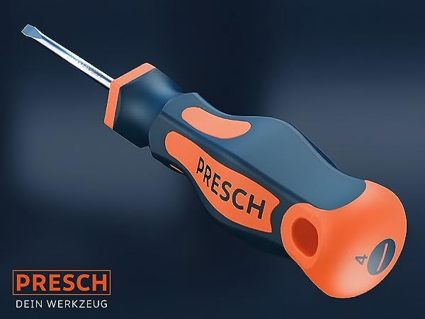 Presch Schraubendreherset 7-teilig mit Kreuzschlitz- und Schlitzschraubenzieher