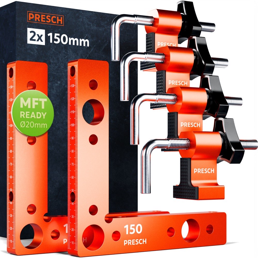 3D-Modell des PRESCH Spannwinkel 150mm mit aufgesetzter Spannbacke
