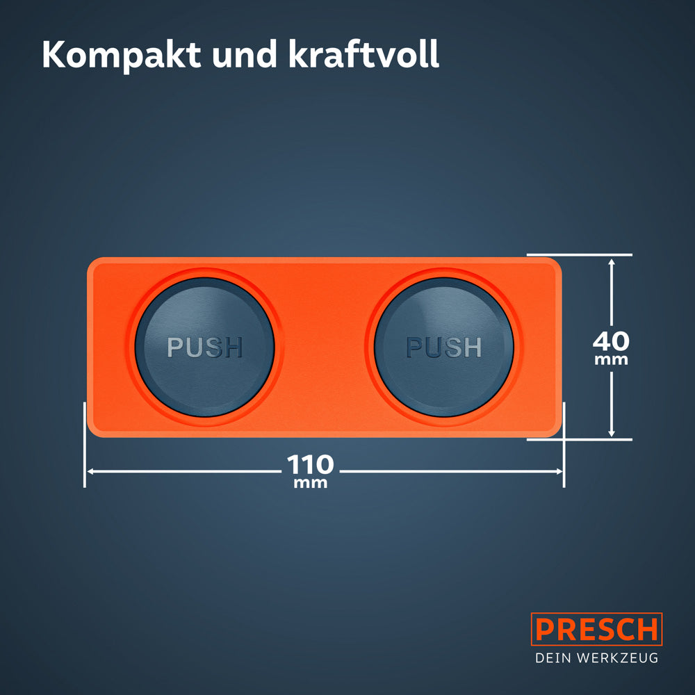 Infografik der Abmessungen: Ein Adapter hat eine Gesamtlänge von 110mm und eine Höhe von 40mm.